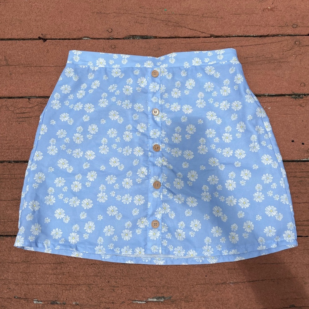 LIGHT BLUE with Flowers Skirt